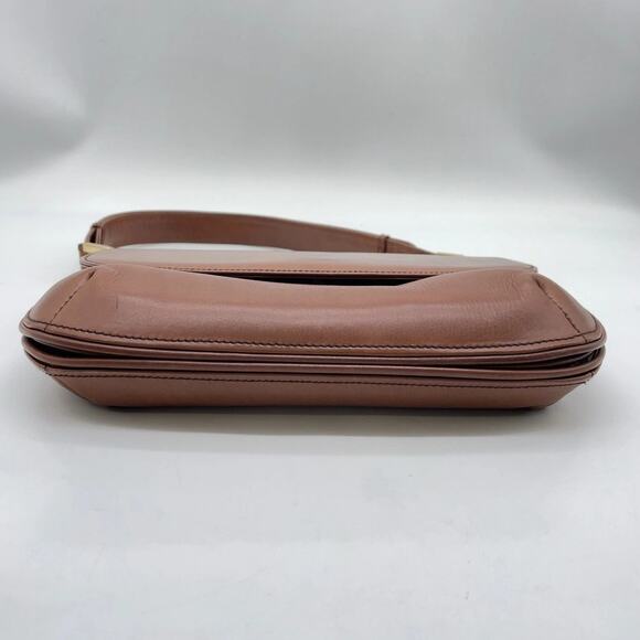 Vintage Gucci GG Hardware Leather Brown Flap Hand Bag W/Dust bag - Picture 12 of 16